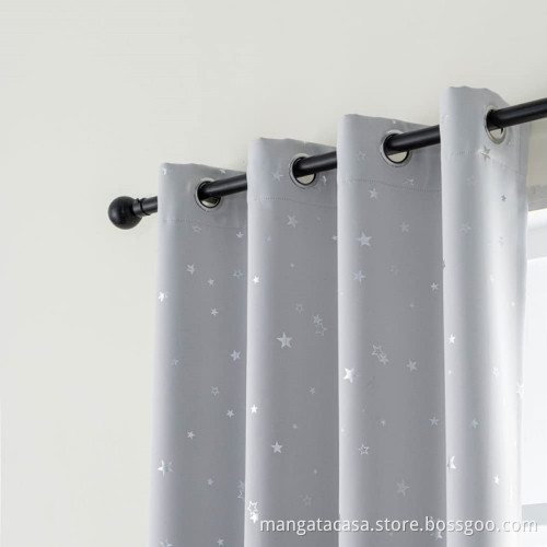 Star Printed Blackout Curtains for Living Room